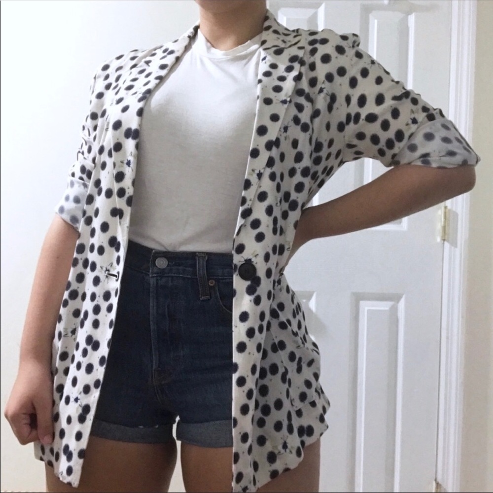 H&M Blazer Longline Lightweight Printed